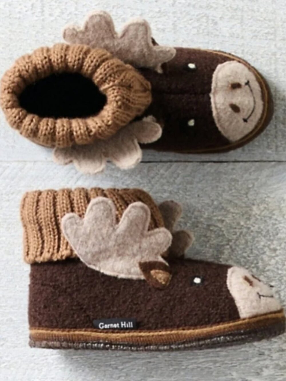Garnet Hill Toddler Sz 8 Boiled Wool Slipper by Haflinger Moose